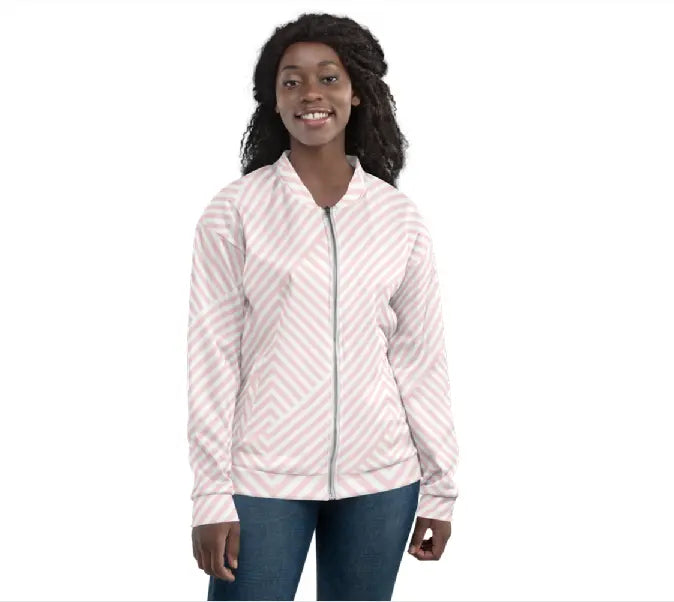 Unisex Bomber Jacket - Pink Stripe Ben George