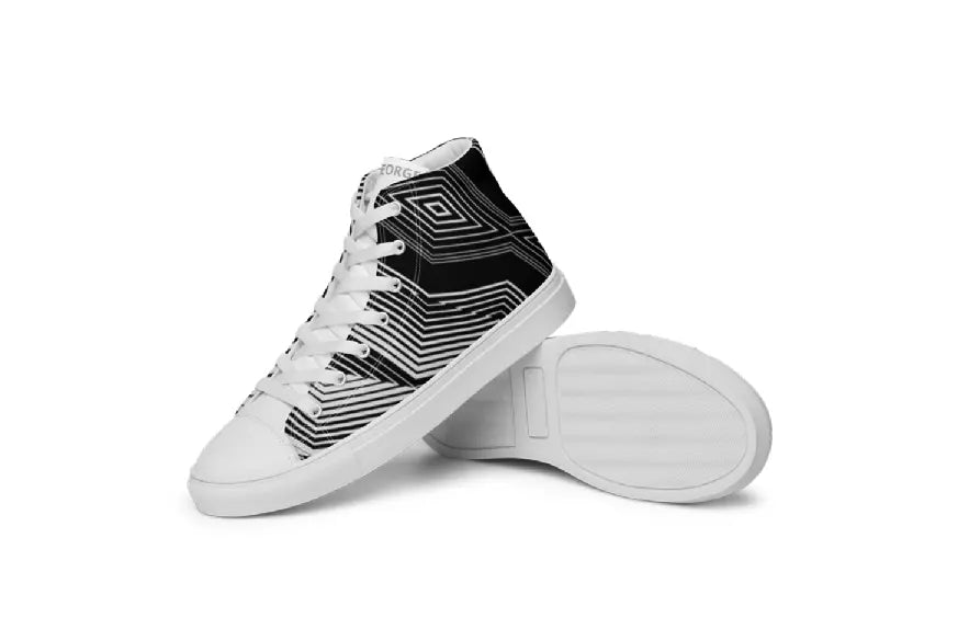Men’s high top canvas shoes - Black Psychedelic Ben George