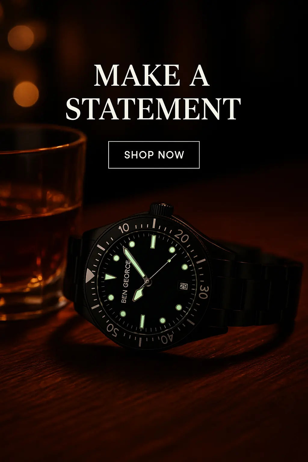 Street Date Quartz Watch / 40mm - White 3152-40-W Ben George